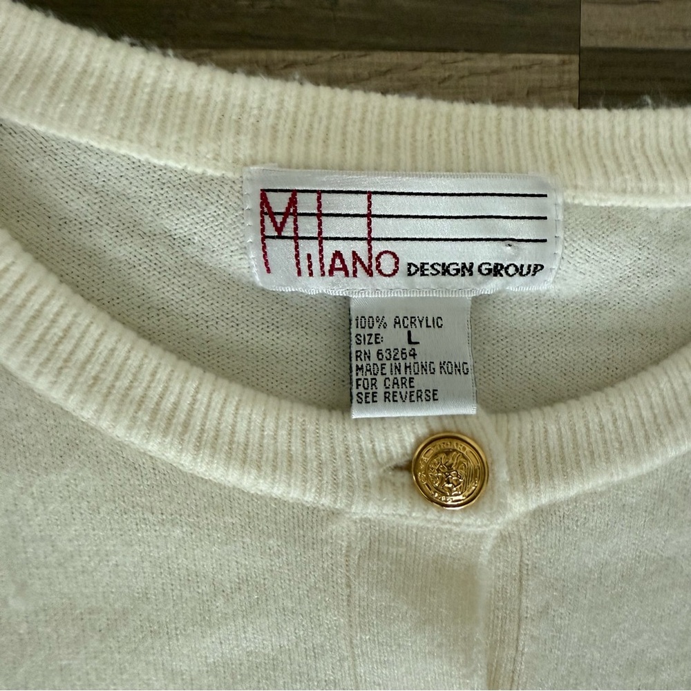 Milano Cream Button-Up Cardigan - Picture 5 of 13